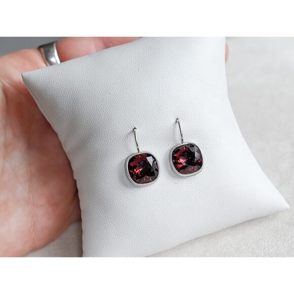 Brighton Dangle Earrings Faceted Crystals Silver Plated French Hooks Retired - Picture 4 of 5